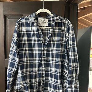 Frank & Eileen Blue and White Plaid Button Down Shirt